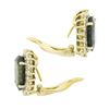 Image 6 : Estate 14K Gold 8.18 ctw GIA NO HEAT Oval Green Sapphire & Diamond Halo Earrings
