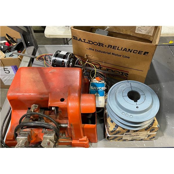 Group of dominion lock key cutting machine & Baldor industrial motor