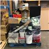 Image 1 : Pallet of misc items including - nails, 3 file cabinets, pipe accessories, etc...