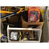 Image 2 : Large group of assorted tools & misc includes - wooden toolboxes, bow saw, clamp fixture, thermogrip