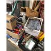 Image 2 : Pallet full of misc includes - tools, LED lights, Uline towel dispenser, jumper cable, industrial bi