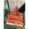 Image 1 : Pallet full of orange A-frame steel barricade legs (approx. 25 pieces)