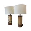 Image 1 : Group of 2 vintage lamps w/shades - one with map of Ontario