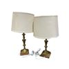 Image 1 : Group of 2 brass base lamps w/shades