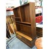 Image 1 : Teak Large wooden display cabinet (approx. 55in W 77in H 17in D)