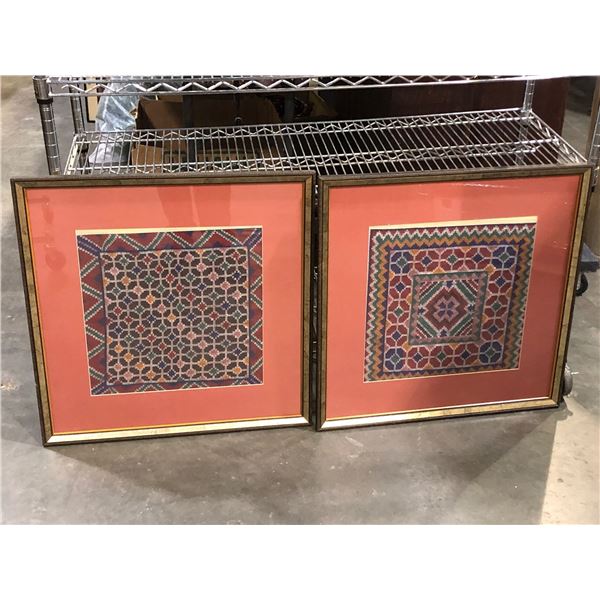 Group of 2 frame needlepoint artwork (approx. 24 1/2in W 24 1/2in H)