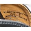 Image 2 : Ribbon Memorial Society Donation New in box Alberta boots black buff bull hide 158TB size approx. 7