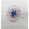 Image 1 : Sapphire and Diamond Lady's Ring, 14 K yellow gold- sapphire is oval, faceted, approx. 0.50 carats, 