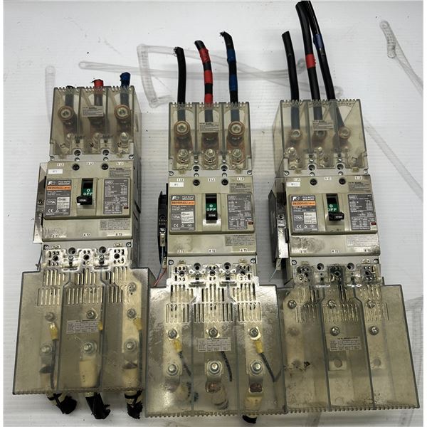 Lot of (3) Fuji #BW250RAGU-3P175 Auto Circuit Breakers