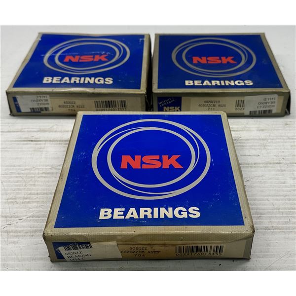 Lot of (3) NSK #6020ZZC3 & #6020ZZCM Bearings