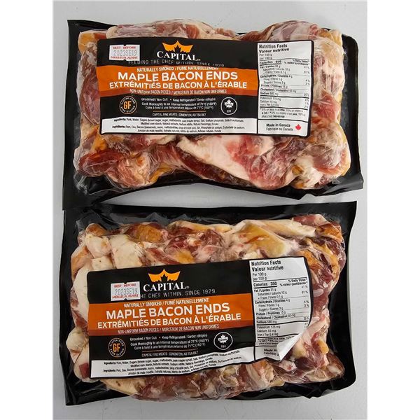 **FROZEN** Capital Meats Naturally Smoked Maple Bacon Ends (Gluten Free) 2x1Kg Packages