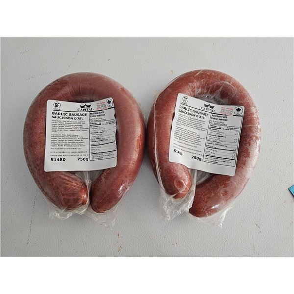 **FROZEN** Capital Meats Garlic Sausage 2x750G