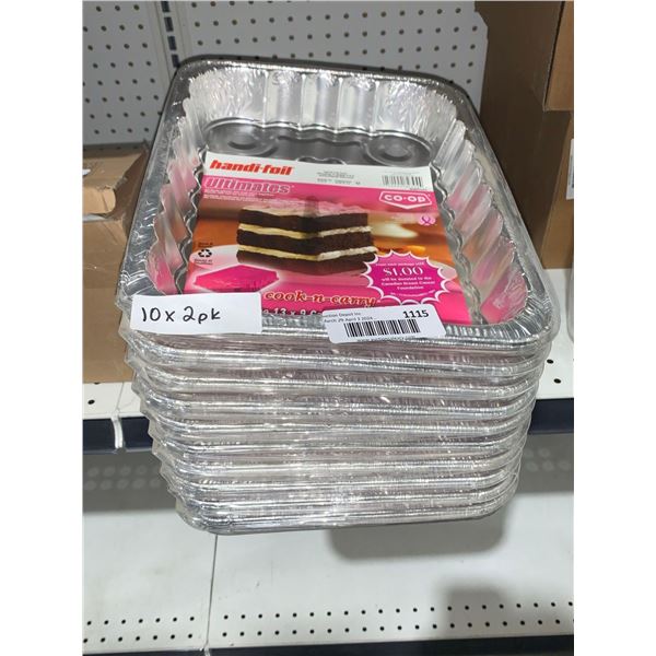 Handi-Foil Ultimate Cook-n-Carry 13x9 Cake Pans x2 with Covers  Lot of 10 Packs