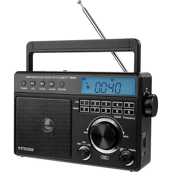 Retekess TR629 Radio AM FM, Portable Radio Support Recording,USB TF Card, FM Radio Powered by Batter