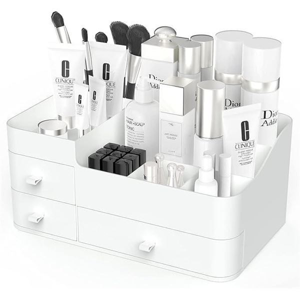 Makeup Organizer Storage with Drawers, Cosmetic Display Case for Brushes, Lotions, Perfumes, Eyeshad