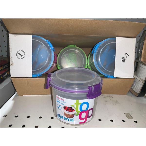 Sistema to Go Collection Breakfast Bowl Food Storage Container, 17.9 oz./0.5 L Lot of 6