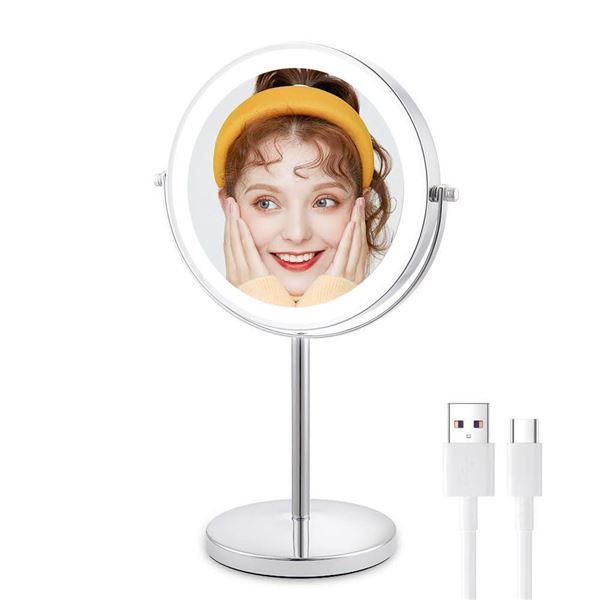 Young&Taylor Rechargeable 8''Lighted Makeup Mirror,1x/10x Magnifying Mirror With Light For Desk