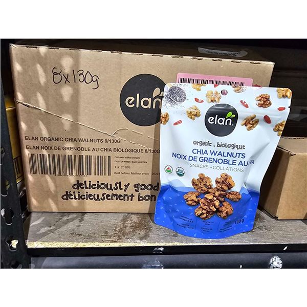 Elan Organic Chia Walnuts Snacks 8x130g