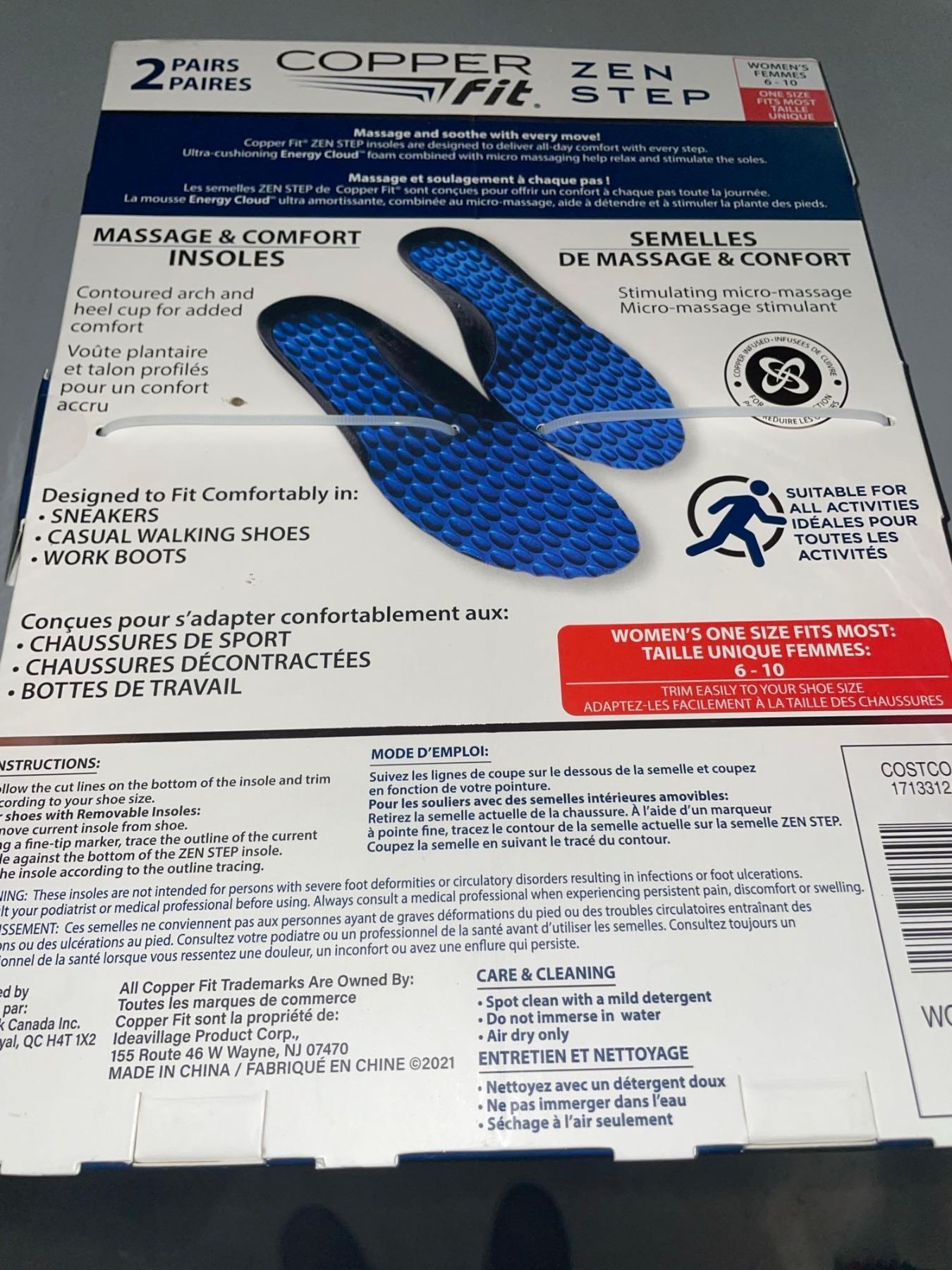 Zen Copper Fit Shoe Inserts Copper Fit Zen Step Massage And