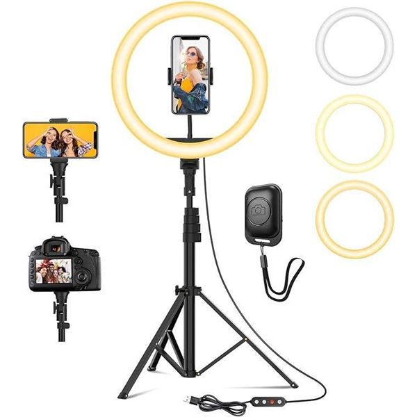 YOHOOLYO 12" Ring Light with Stand and Phone Holder Selfie Ring Light for Makeup Live Streaming YouT