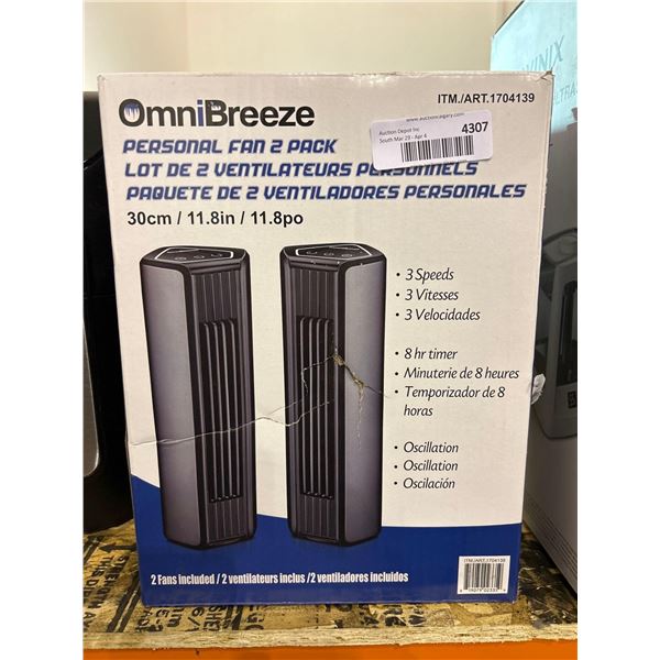 Omni Breeze personal fans, pack of 2