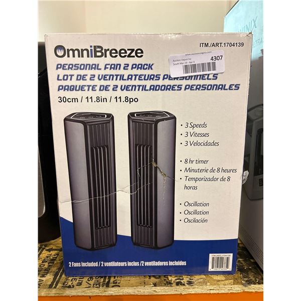 Omni Breeze personal fans, pack of 2