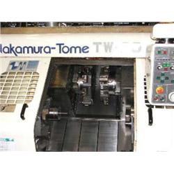 NAKAMURA TOME TW 20 TWIN SPINDLE MULTI-AXIS PRECISION CNC LATHE WITH EMCA TAL AUTO 65/38 BAR FEED &