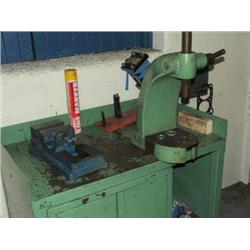 STEEL WORK BENCH WITH BENCH PRESS & VICE