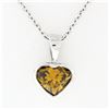 Image 3 : 14k White Gold GIA 0.70 ctw Fancy Deep Brown Orange Heart Natural Diamond Pendan