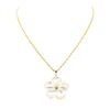 Image 2 : Plumeria Shaped Mother of Pearl Pendant and Chain - 14KT Yellow Gold