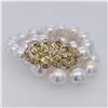 Image 4 : Pearl and Diamond Necklace - 14KT Yellow Gold