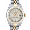 Image 1 : Rolex Ladies 2T Yellow Gold & Stainless Steel Silver Tapestry Dial Wristwatch 26