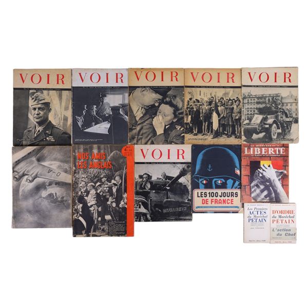 A GROUP OF 12 WW2 ERA MAGAZINES, MOSTLY FRENCH RESISTANCE
