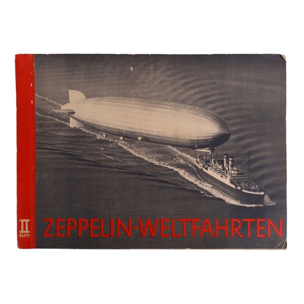 A GERMAN ZEPPELIN CIGARETTE CARD ALBUM 'ZEPPELIN-WELTAHRTEN', 1933