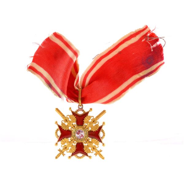 A RUSSIAN ORDER OF ST. STANISLAUS, 2ND CLASS MILITARY DIVISION