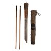 Image 2 : A CHINESE TRAVELING TROUSSE KNIFE & CHOPSTICKS EATING SET, BRASS