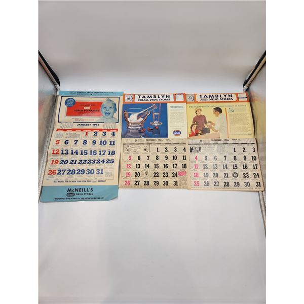 Vintage Rexall Drugs Calendars