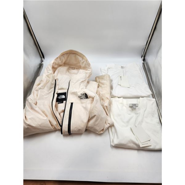 Women's Medium Crème North Face Jacket & 2 New Women's COS L & M Shirts