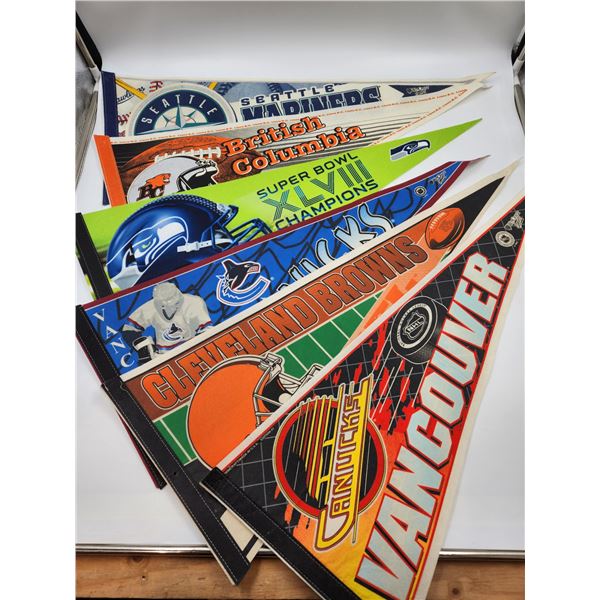 Lot Of Vintage Sports Team Flags