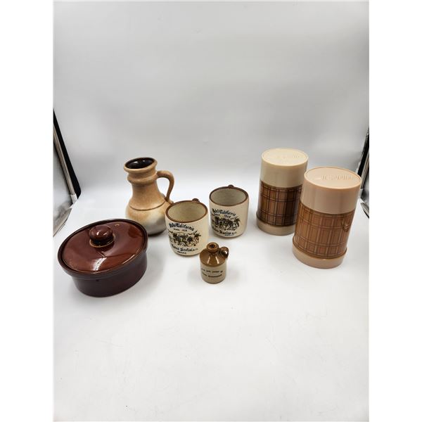 Vintage Pottery & Thermos Lot