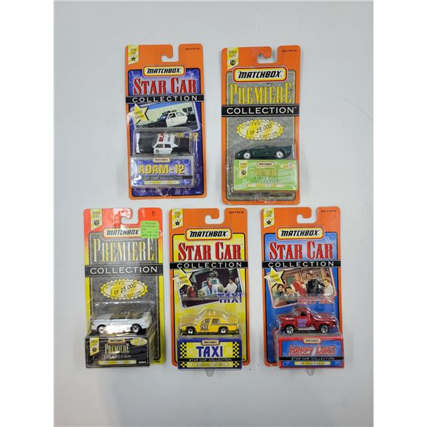 5 Sealed Match Book Diecast Car Lot