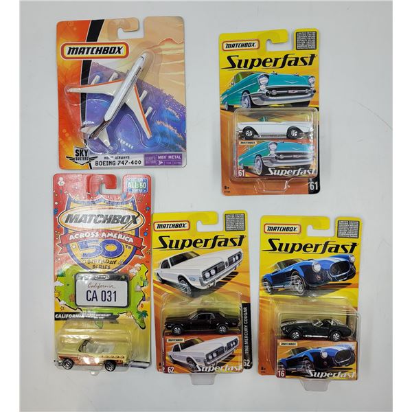 5 Sealed Diecast Matchbox Cars & Plane