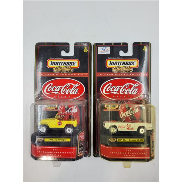 2 Sealed Matchbox Coca Cola Jeep & Convertible