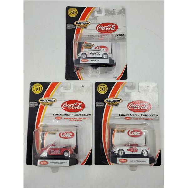 3 Sealed Matchbox Diecast Coca Cola Cars