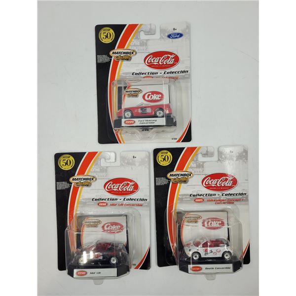 3 Sealed Matchbox Diecast Coca Cola Cars