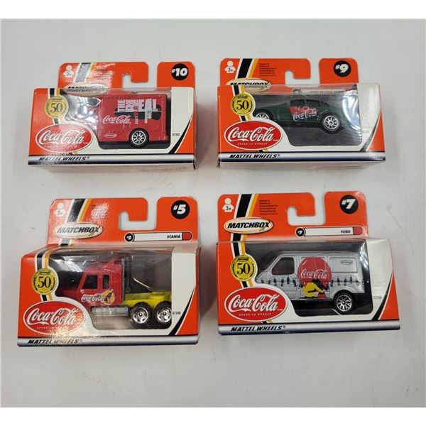 4 Sealed Diecast Matchbox Coca Cola Vehicles