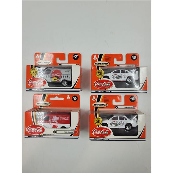 4 Sealed Matchbox Diecast Coca Cola Vehicles