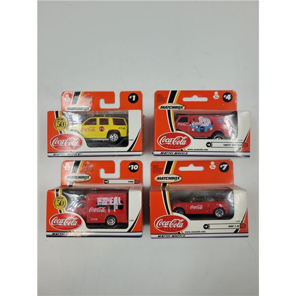 4 Sealed Matchbox Diecast Coca Cola Vehicles