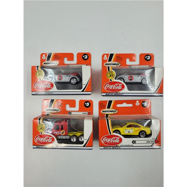 4 Sealed Matchbox Diecast Coca Cola Vehicles