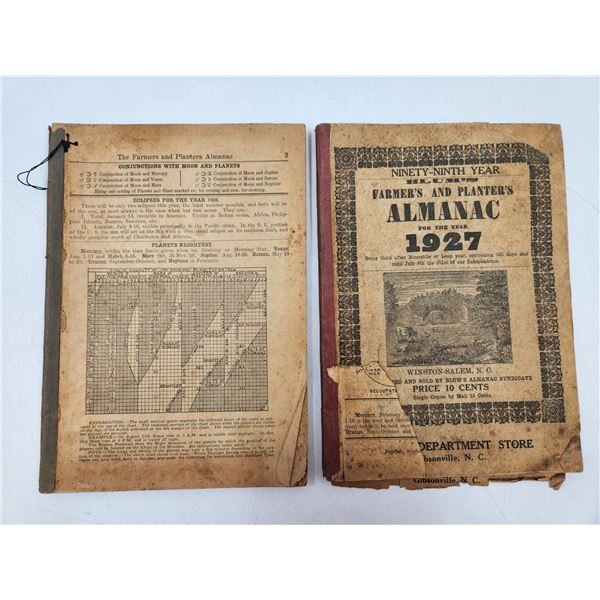 2 1920's Farmers Almanac Books